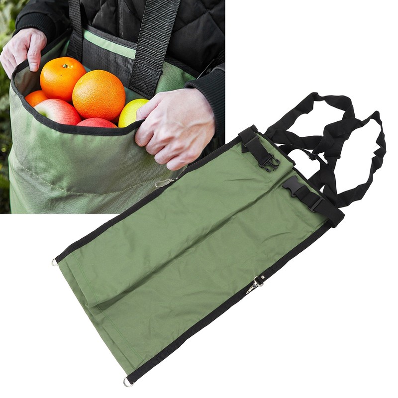 Fruit Picking Bag Green Double Buckle 600D Oxford Cloth Adjustable