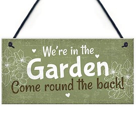 RED OCEAN Were In The Garden Front Door Plaque Summer House Sign Garden Shed Mum Nan Friend Gifts