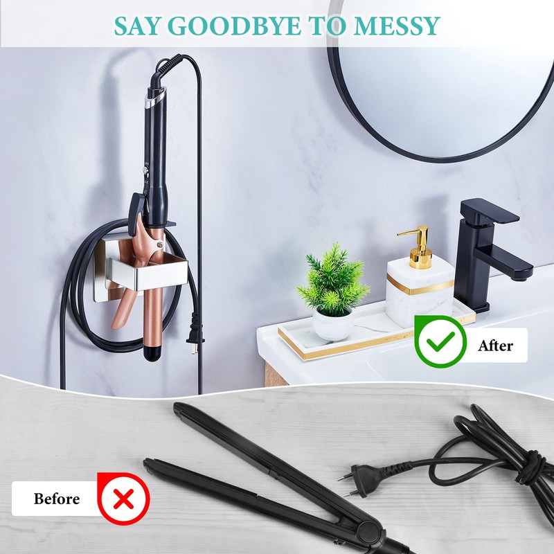 Straighteners Holder Wall Mounted Curling Iron Holder Metal Hair Dryer