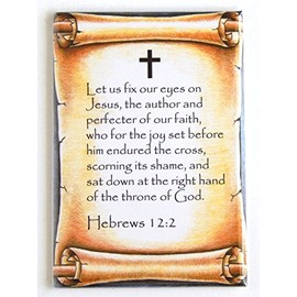 Hebrews 12:2 Bible Verse Fridge Magnet (2.5 x 3.5 inches)