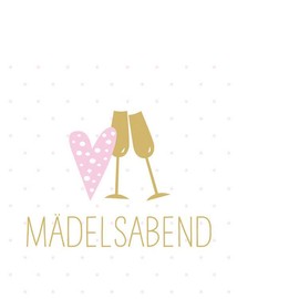 20 Small Cocktail Napkins M?delsabend | Saying | Woman | Table Decoration | Decoupage | Napkin Technique 25 x 25 cm