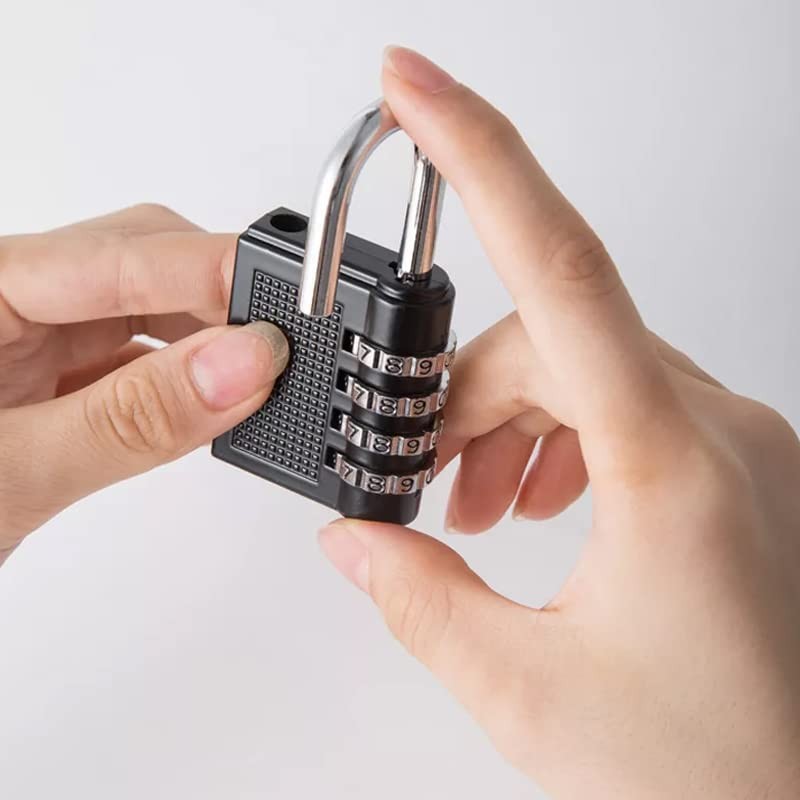 AIMALL 2PCS 4 Digit Combination Lock Key Security Padlock Anti