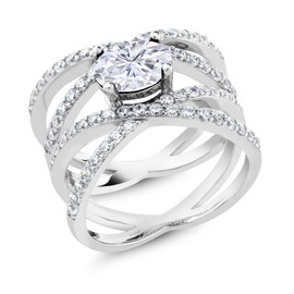 Gem Stone King 8X6MM Oval Gemstone Birthstone Criss Cross Engagement Ring For Women | 925 Sterling Silver | Fine Jewelry Gifts for Her Mom Women Wife | Available In Size 5, 6, 7, 8, 9