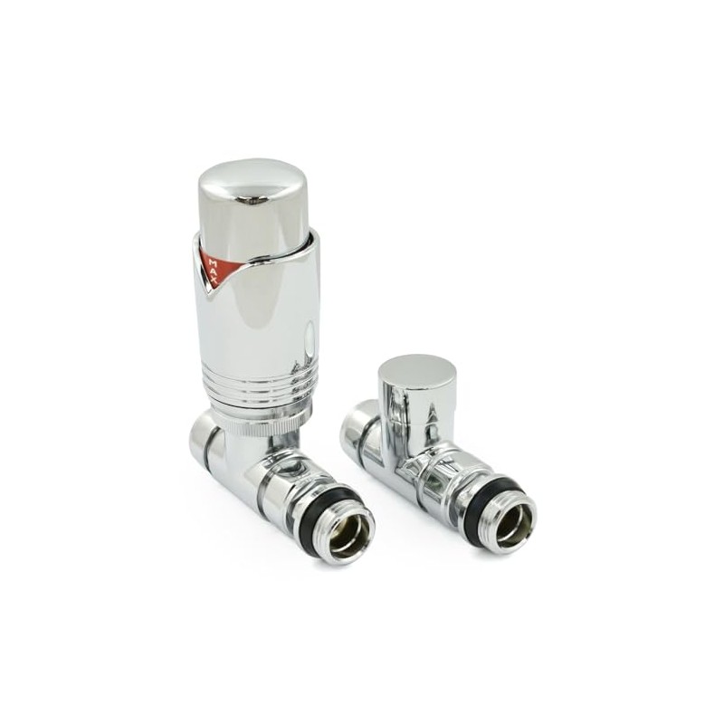 Realm Thermostatic Radiator Valve Set - Chrome Radiator Valves inc.