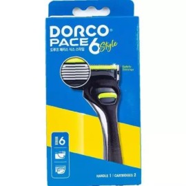 Dorco 도루코 페이스 6 스타일 6중날 면도기 면도날 2개 Dorco Pace 6 Style 6-Blade Razor with 2 Cartridges [Unit price]