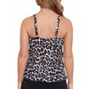 Swim Solutions Women's Leopard-Print Tiered Tankini Top (Leaping Leopards, 18)