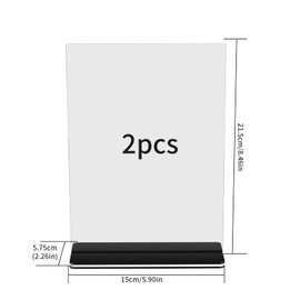 woshilaoDS Pack of 2 A5 Acrylic Table Stand Advertising Stand Menu Card Holder Acrylic Stand for Photos, Office, Restaurant, Cafe, Shop