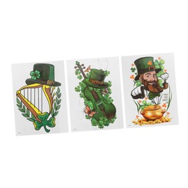 WOONEKY Patrick's Day Irish Festival Stickers 3pcs Temporary Body Art Shamrock