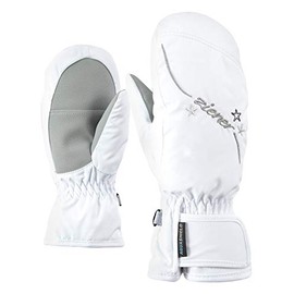 Ziener Girls' Lulana As Mid Girls Junior Ski Gloves, White/Stone, 5 (M)