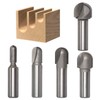Akylin 5pcs Round Nose Router Bits Set 1/2 Inch Shank,Core