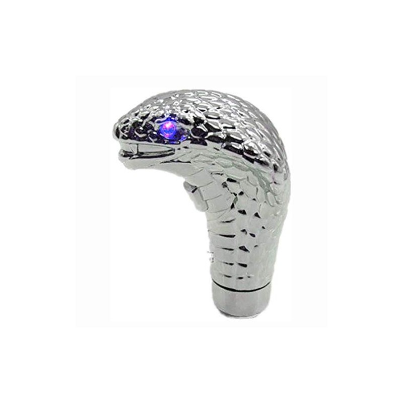 Car Manual Gear Shift Lever Knob Snake Chrome (Blue)