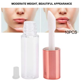 1.2 ml Lip Gloss Tube, DIY Cosmetic Container with Stopper, Mini Lipstick Sample Bottle, Empty Refillable Bottle, Pack of 10, Rose Gold