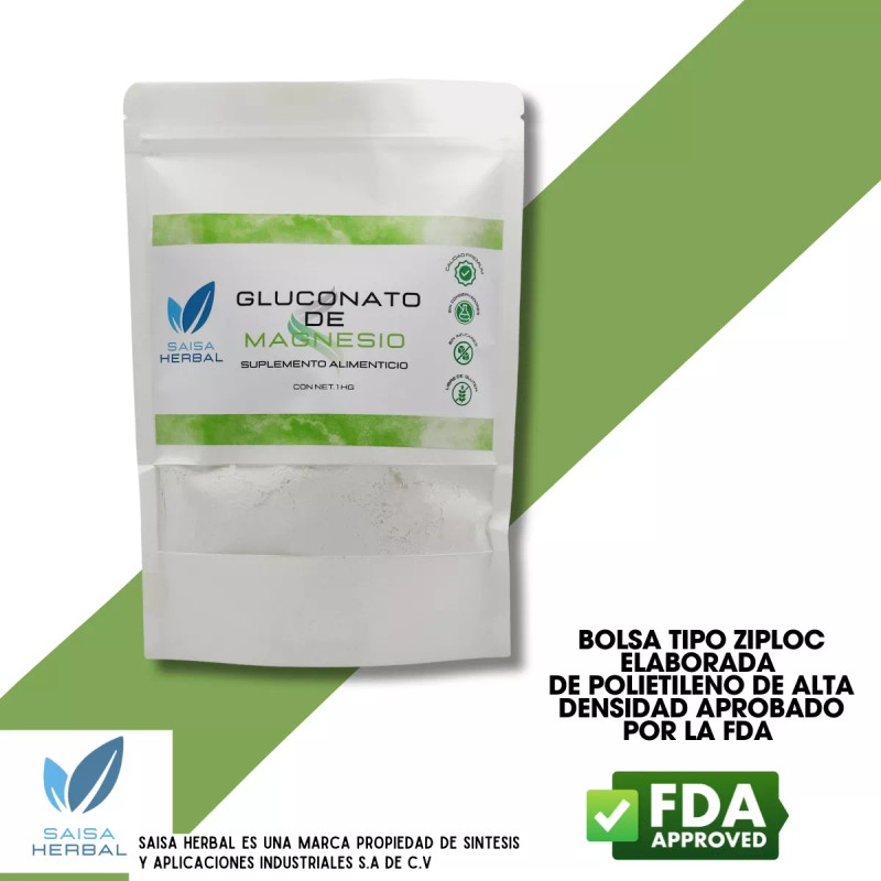 Saisa Herbal Gluconato De Magnesio Bolsa Con 1 Kg. Sabor
