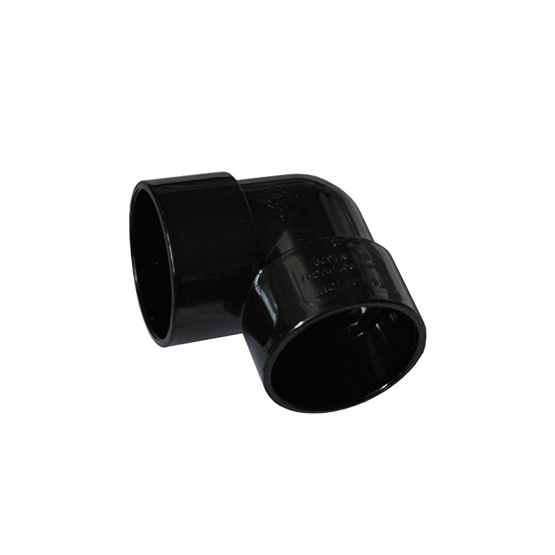 Solvent Black 40mm (43mm) Waste Pipe 90 Degree Knuckle Bend
