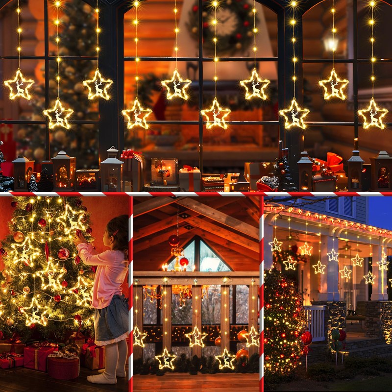 Quntis Fairy Lights Light Curtain Christmas Lights for Windows