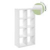 Furinno Cubicle Open Back Decorative Cube Storage Organizer, 8-Cube, White