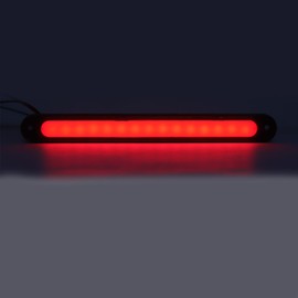 Ourbest 10" Universal Led Brake Tail Light Bar, 15 LED The Third Stop Turn Assembly Third Brake Strip 12V 24Volt Identification Light for Car RV Trucks Pickups (Flow Stay)