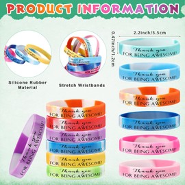Sieral 120 Pcs Inspirational Silicone Bracelets Gift Bulk Employee Appreciation Gifts Motivational Wristband Thank You Rubber Band for Men Women Coworker School Teacher Team(Gradient Color)