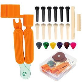 Guitar String Winders,String Cutter Guitar Bridge Pin Puller Guitar string change kit, easy to carry, quick string change (Single)