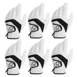 Golf Gloves Men Left Hand Right Hand Leather Value 6 Pack Suitable for Right Hand Left Hand Golfers Golf Gloves for Men All Weather Grip 23 24 25 26 27 cm (24, For Left)