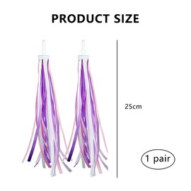 JAMAKALA 2 Pcs Colorful Bike Streamers,1 Pair Bicycle Handlebars Grips Tassel Ribbons,Kid's Bike Streamers for Girls Boys Bicycle Handlebar Scooter Handgrip (blue-white-purple)