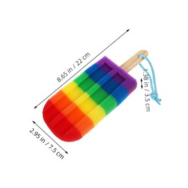 WOONEKY Colorful Ice Cream Shaped Bath Sponges 3pcs Exfoliating Shower Scrubber for Skin Types Gentle Body Wash Accessories for Men and Women