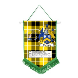 Barclay Scottish Clan Car/Wall Pennant With Green Border Great Souvenir