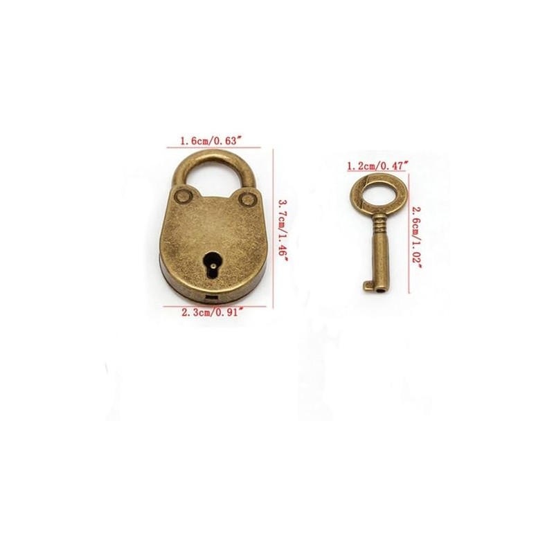 1Set Vintage Antique Style Mini Archaize Classic Padlocks Key Lock