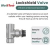 Hot Flow White Marella Modern Thermostatic Radiator Valve Angled TRV.