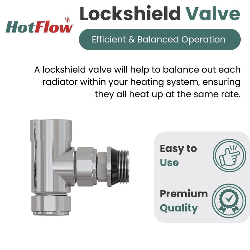 Hot Flow White Marella Modern Thermostatic Radiator Valve Angled TRV.
