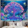 Fluorescent Tree Tapestry Brushed Fabric Backdrop Wall Art Decor UV