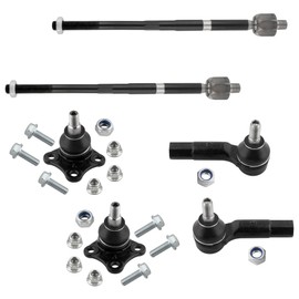 WEDOAUTO 6Pcs Suspension Kit Front Outer Inner Tie Rods End + Lower Ball Joints Set Fit For Volkswagen Beetle 1998-2010, Golf 1999-2006, Jetta 1999-2005 Replace# EV400 ES3524 ES3525 K90355 K90357