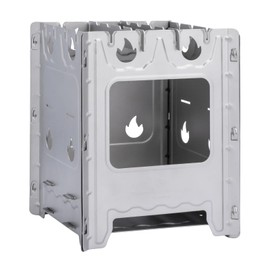 Boundless Voyage Folding Wood Stove Titanium Stove Ultralight and Compact Stove Camping Backpacking Stove Outdoor Cookware for Travel, Hiking, Survival, Large, Silver, Ti2008C-YY61