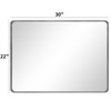 LOAAO 22X30 Inch Silver Bathroom Mirror, Rounded Rectangle Silver Metal