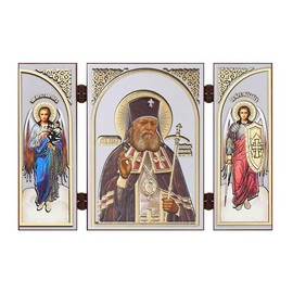 NKlaus - Saint Luka the Surgeon - Icon Triptych Christian - Wooden Altar 16864