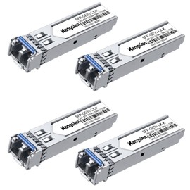 1.25G SFP LC Module 1000Base-LX,1310nm SMF Single Mode Fiber Optic Module, up to 10 km, Compatible with Cisco, Ubiquiti, Mikrotik, D-Link, Netgear, Qnap, Linksys and More (4 Pack)