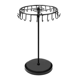 JZK Black metal rotating Jewelry display stand for earrings necklaces bracelets, Jewelry Tower, Jewelry organiser stand, jewelry display rack, necklaces display stand, jewellery holder stand
