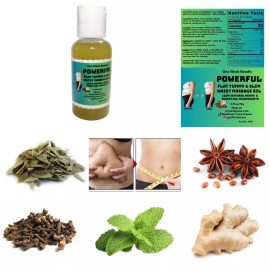 100%Natural One Week Results POWERFUL FLAT TUMMY & SLIM WAIST MASSAGE OIL 2.75oz