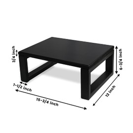 CONSDAN Metal Frame Step Stool - Solid Hardwood, Portable for Toddler/Kids/Adult, Bedroom/Bathroom - Black