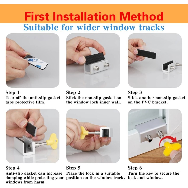 Tahikem Window Safety Locks Adjustable Sliding Door Window Security Locks
