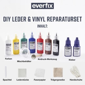 Everfix Leder & Vinyl Reparaturset (16-teilig) zur Reparatur von Leder und Kunstleder