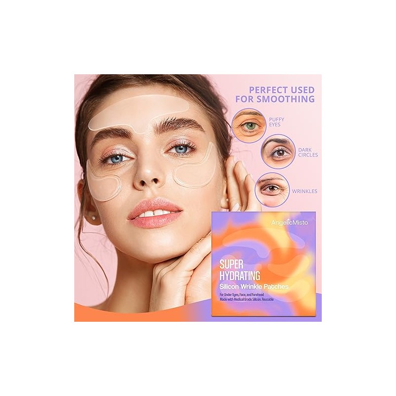 AngelicMisto Parches de Silicona Reutilizables para Ojos, Cara y Frente