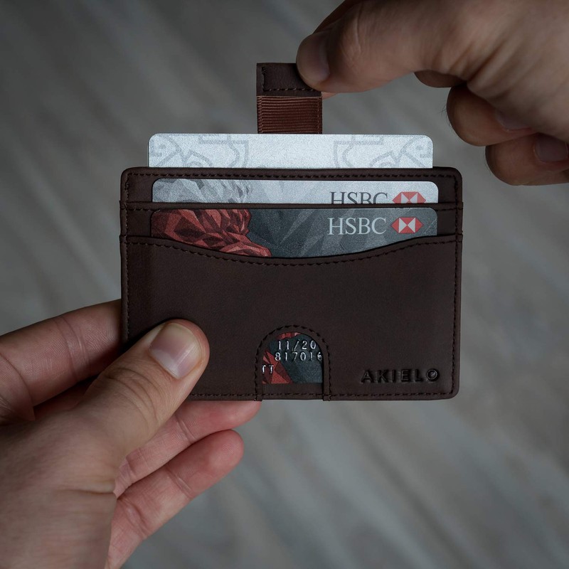 AKIELO Kartenetui mit RFID Schutz und Geschenkbox – Minimalistisch Herren