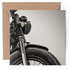 1 x Greeting Card - Vintage Motorcycle Bike Biker - Blank Birthday Celebration Anniversary #52374