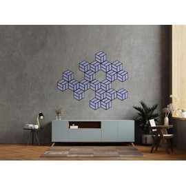 Gedotec Hexagon Acoustic Panels Wood | Lavender | Pack of 2 | Wall Panels Wood | Made in Austria | Wall Decoration | 300 x 260 x 19 mm | Sound Insulation | Gaming Decoration | Made of Recycled Felt