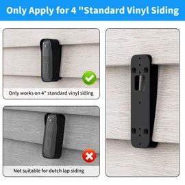 Blink Doorbell Vinyl Siding Mount and Waterproof Door Case,Fit for All-new Blink Video Doorbell Camera (2nd Gen),Adjust Angle Doorbell Wedge Door Kits(Apply for 4" Standard Vinyl Siding Only),Black