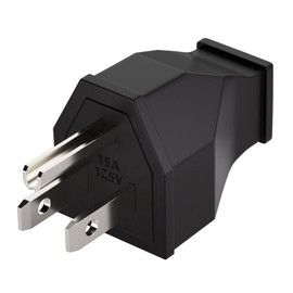 Muelnmey 1PCS Extension Cord Ends Electrical Replacement Plug NEMA 5-15P 15A 125V Black Shell 2Pole 3Wire Industrial Grade 3-Prong Male Straight Blade Grounding Type