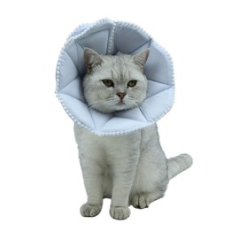 WZ PET Soft Elizabethan Collar for Dogs and Cats, Post-surgery Wound Protection Collar, Prevents Scratches, Adjustable, Lightweight, Breathable, Cute, Medium Size, Neck 9.1 - 10.2 inches (23 - 26 cm), Blue