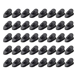Futheda 40Pcs Clips for Earphone Wire 360 Degree Rotate Black Earphone Cable Shirt Clothing Clip for Fixing Headphone Wire (2.4cm)
