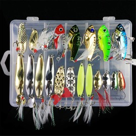 CHSEEO 21 Piece Wobbler Artificial Bait Set Fishing Bait Trout Bait Fishing Hooks Perfect for Pike Zander Fishing Perch Trout Cod Swimbait Jerkbait Fishing Accessories Fishing Set